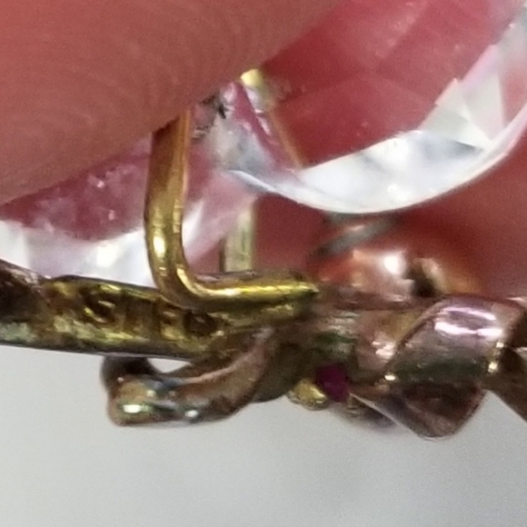 Vintage Lenox crystal heart earrings - Picture 10 of 11